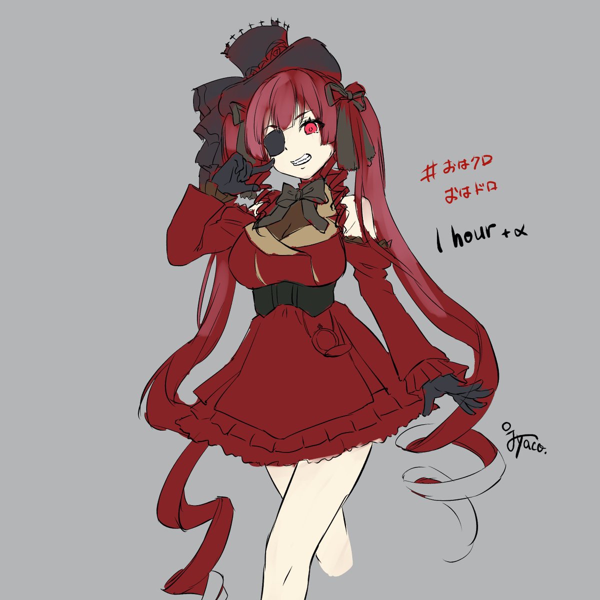 今日はワンドロ お題のポーズから船長をチョイス おはクロ Jyacoのイラスト 今日はワンドロ お題のポーズから船長をチョイス おはクロ Jyacoのイラスト
