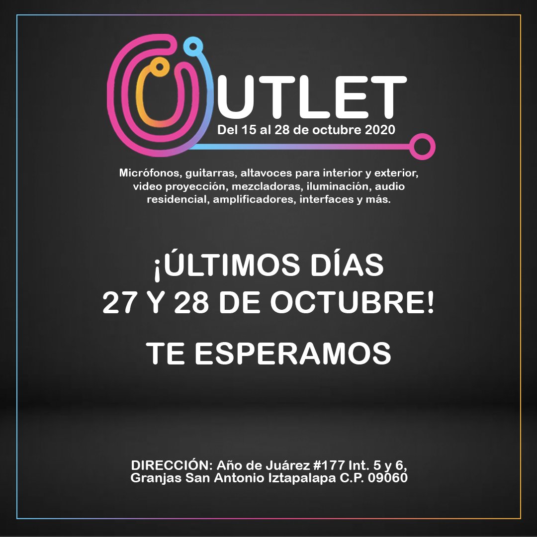 🚨A T E N C I Ó N 🚨 ¡Quedan sólo dos días para que puedas aprovechar precios espectaculares en nuestra gran venta Outlet! 

Te esperamos este 27 y 28 de octubre. 

➡️ Para asistir es necesario registrarse previamente en este enlace: conta.cc/3dnLf5e