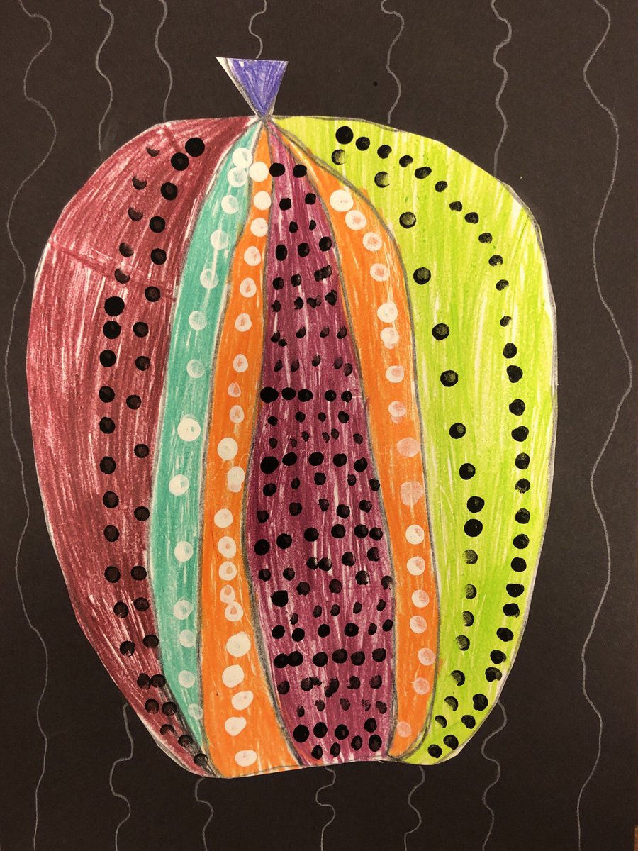 laurarabecain's tweet photo. Exposing students to influential female artists and learning about pattern! Check out our Yayoi Kusama inspired pumpkins! #GSDPride #ParsonsStrong https://t.co/NJh2SR1feE