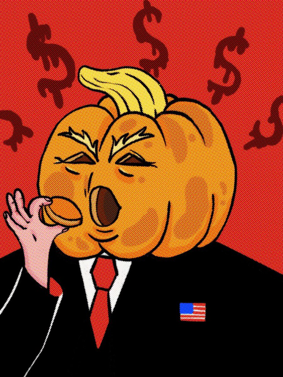 FinanceGallery's tweet photo. Our #NFT workshop already has multiple submissions from artists: this artwork shows @realDonaldTrump as a Halloween pumpkin 👻 Submit your art and vote for your favourites https://t.co/I9xmOOCKHf to share 10,000 $GLF rewards. https://t.co/E8ifwqmZod