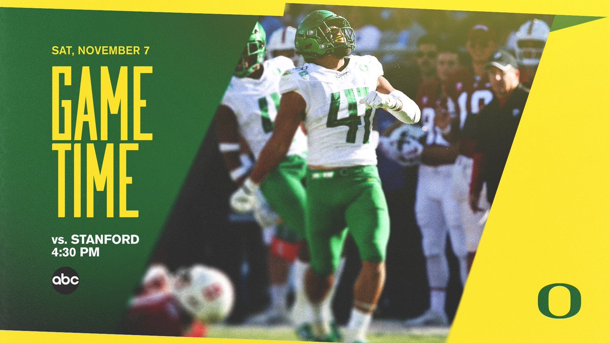 oregonfootball's tweet photo. Closing in on game week. 

The season opener against Stanford will kick at 4:30 pm on ABC! 

#GoDucks https://t.co/c3jd1TMXEd