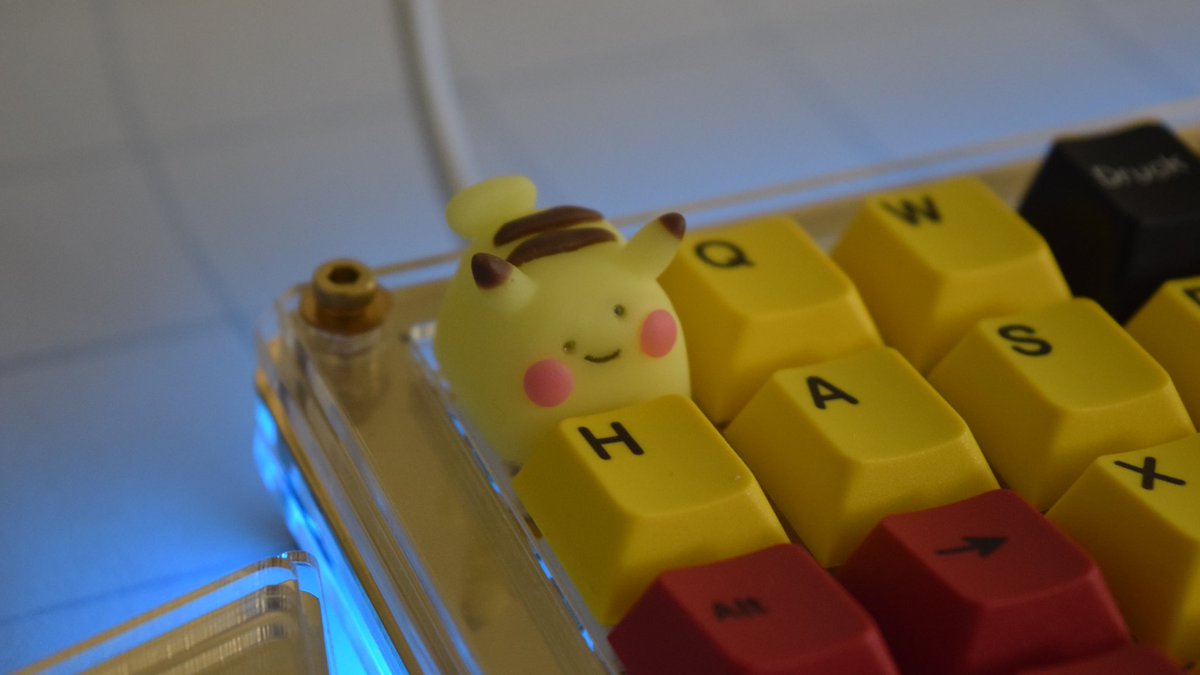 tinymakesthings's tweet photo. oh to be a happy derpy pikachu sitting atop a keyboard https://t.co/5hIGkE18iF