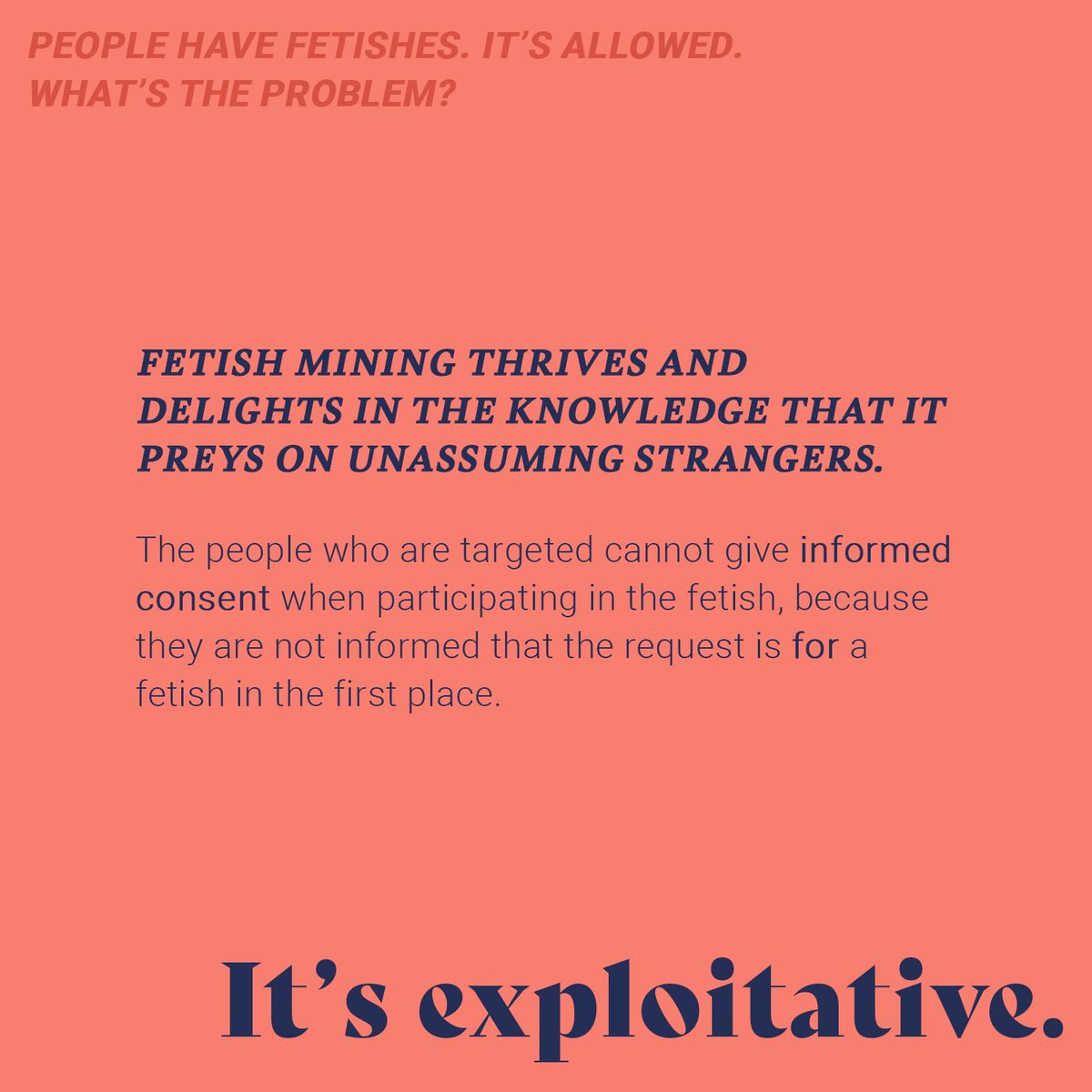 Weird requests on Depop? Somebody asking the same question over and over? Fetish Mining thrives on plausible deniability. Trust your gut - if it feels weird, it probably is.   #fetishmining