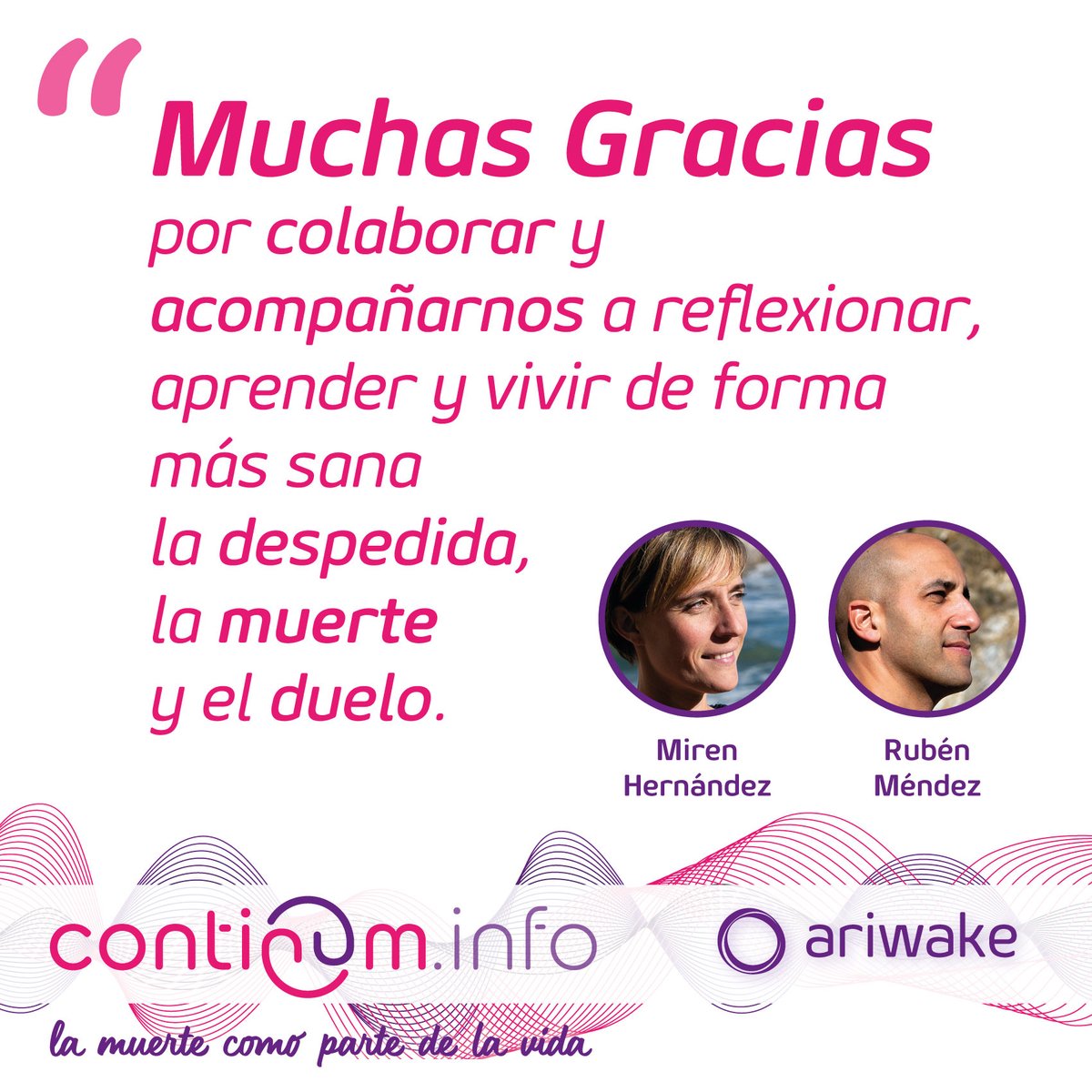 ariwakego's tweet photo. #ACOMPAÑAMIENTO #CONTINUM
Gracias por acompañarnos a reflexionar y vivir de forma más sana la despedida, la muerte y el duelo.
GRACIAS!! 🙏🙏💫
https://t.co/WaxrOjimtZ
#ariwake #acompañamiento #duelo #muerte #perdida #despedida #cuidado #morir #despedida #vivir #paliativo https://t.co/sHYvx5XYOR