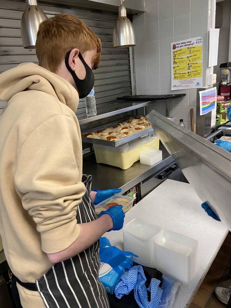 Joe the son.  15 years old. First day of half term. Up at 7am in the kitchen by 8am and helping to knock out 4K meals to #Endholidayhunger