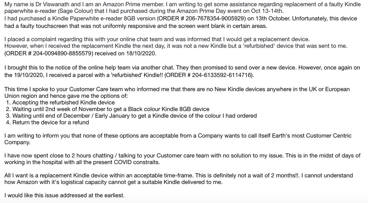 Amazon Co Uk Visjay Thanks For The Update We Re Sorry To Hear Of The Poor Experience Were You Able To Reply To That E Mail If So What Was Advised In The Response Amazon Co Uk Visjay Thanks For The Update We Re Sorry To Hear Of The Poor Experience Were You Able To Reply To That E Mail If So What Was Advised In The Response