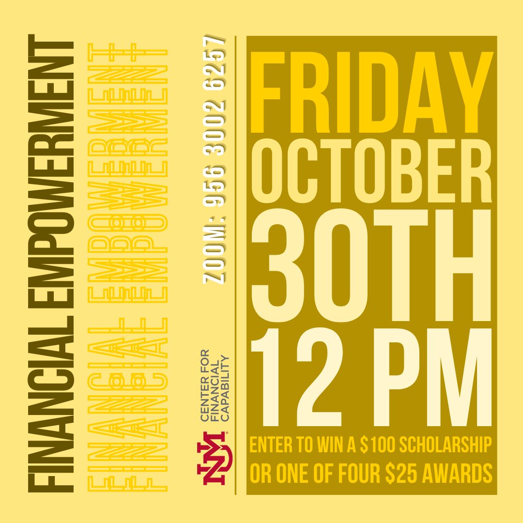 UNMCFC's tweet photo. 🚨Our next workshop is THIS FRIDAY at 12!🚨
We’ll be going over Financial Empowerment with topics such as opening a bank account, budgeting, creating an emergency fund and establishing credit. We’ll be raffling off a $100 scholarship and four $25 awards! Link to join in our bio https://t.co/KZPvmDoIDh