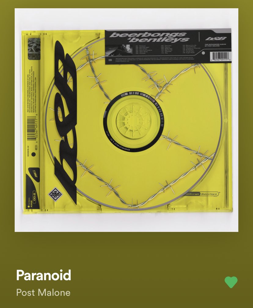 track one “paranoid”I think this a strong opener to set the tone for the album and not really talked about enough on the whole as he talks about a real life situation referring to fans actually turning up to his house and how he wants peace from his fame