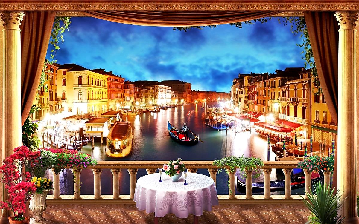 Romance in Venice...

#photography #digital #digitalart #Italy #Venice #cannals #gondolas #architecture #townscape #restaurant #RomanticEscape