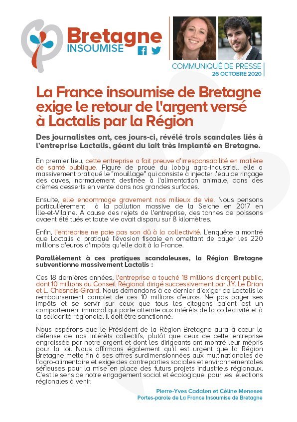 pycadalen's tweet photo. La @regionbretagne doit exiger le remboursement des aides publiques perçues par @groupe_lactalis.

La position de la @FranceInsoumise en Bretagne. https://t.co/wCxCZH6Puo
