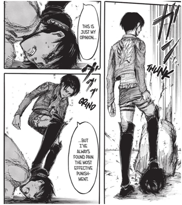 And yes, believable. Because this is a fucking stage play.After looking at Eren all shook and stuff, he continues with his performance for the crowd: