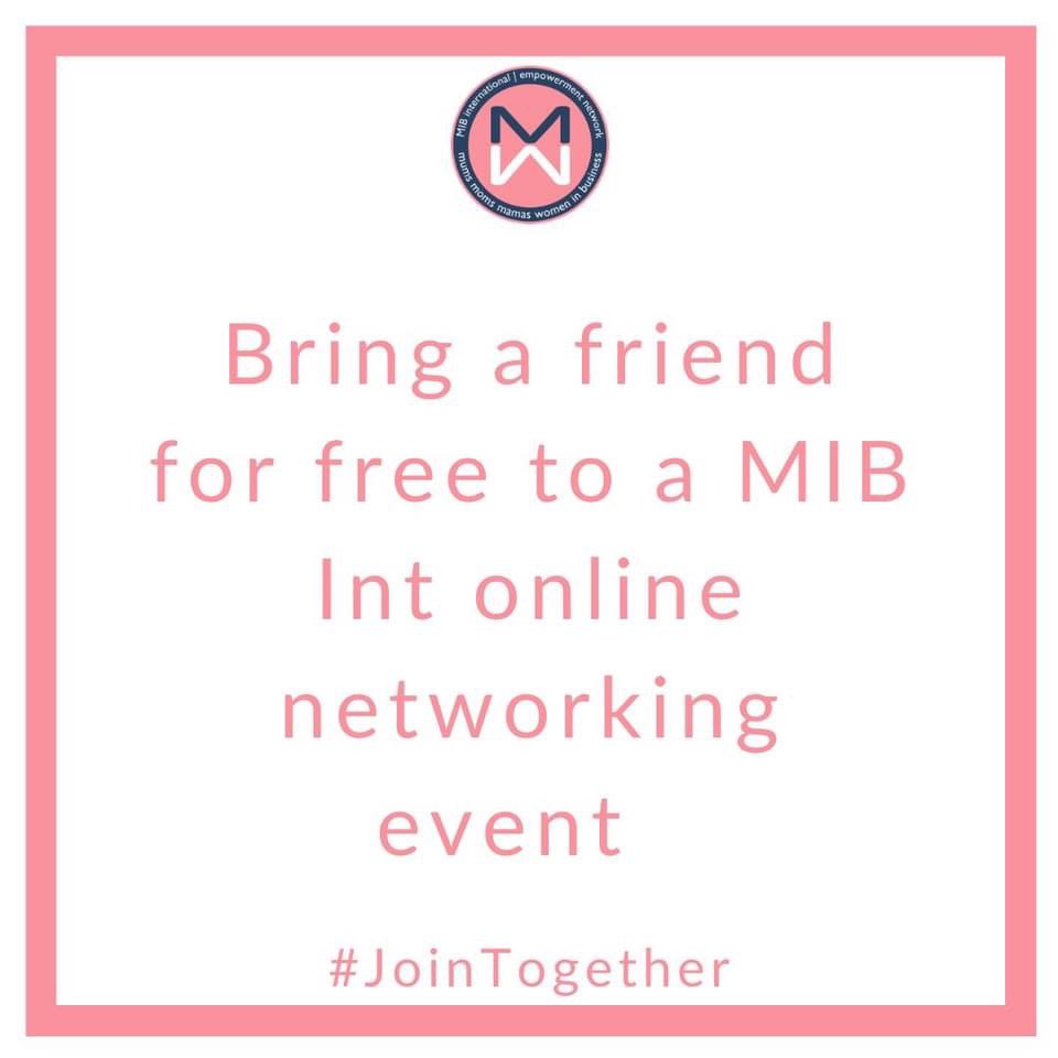 Mibintco's tweet photo. Have you seen our recent announcement? Bring a friend to an online networking event in November and December for free with @LeonaMIBInt 

(Note, friend mustn’t have been to an event before) 
#jointogether #mibtwitter #networking https://t.co/OBYsatupNp