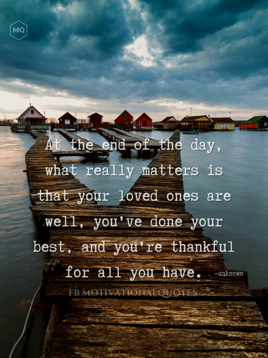 At the end of the day...