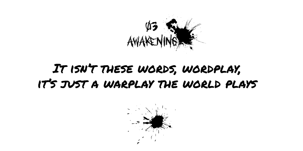 Before we move on to the next track, I just wanted to take a moment and appreciate this lyric from Awakening. It is entirely in English, and....WOW. It's incredible. He's saying that words of criticism aren't just "play" but are endless useless fighting like a war. + #RM  #RMverse