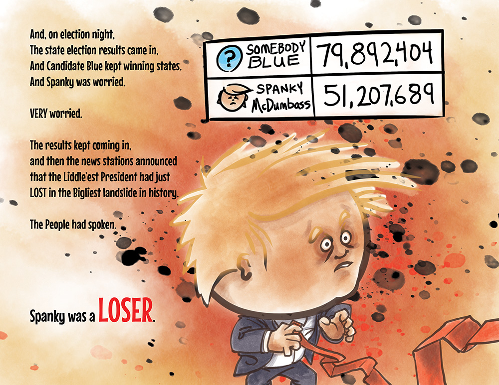mmpadellan's tweet photo. In my book, The Liddle'est President, I have predicted the FINAL popular vote: 79.8M for Biden / 51.2M for Spanky.
#LetsWinThis with a BIGLY landslide for Biden so we can get some sleep that night. You can get a copy of my book here at 25% off: https://t.co/tGfpBtFfbl https://t.co/A4QPFZ9h7e