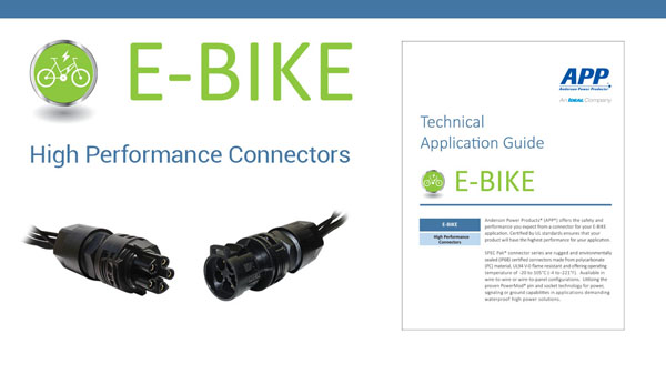 New E-BIKE Technical Guide discusses Anderson Power’s capabilities and how we are a key player in the growing E-Bike market. To read More, click the link.  bit.ly/37CSlCg  #electricvehicles #EV  #electricbike
