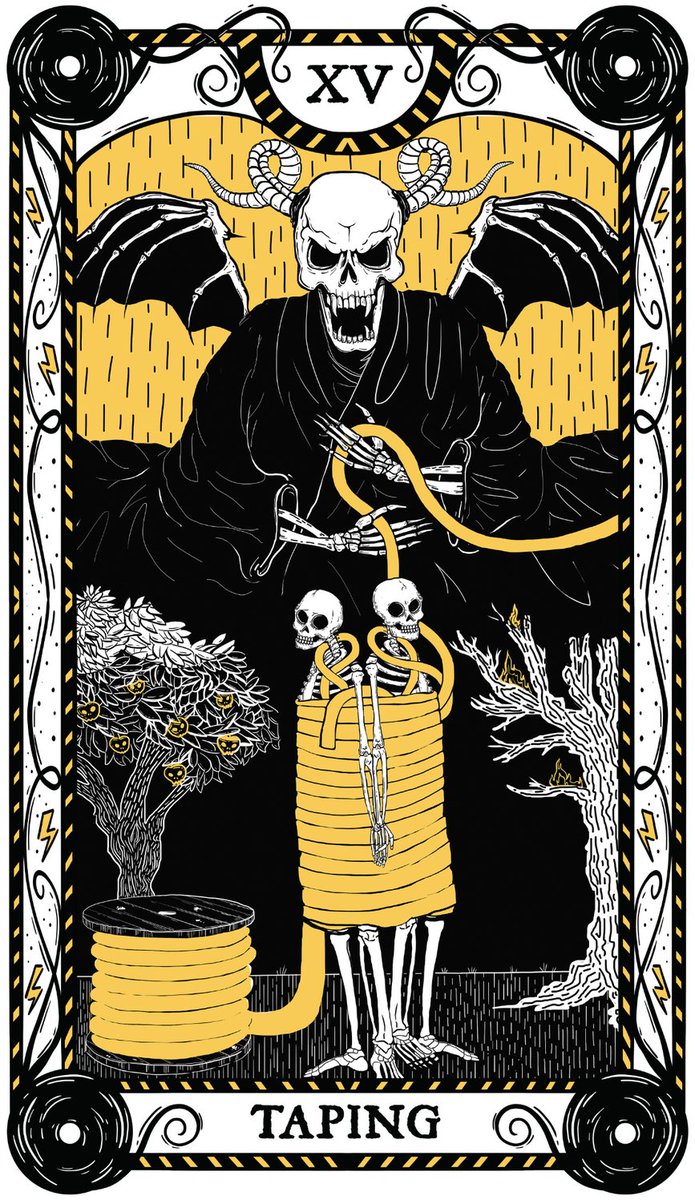 awcwire's tweet photo. The Devil Tarot Card can symbolize over indulgence and giving into temptations. At AWC, we can tape your cables so they don’t give into outside influences and last longer. Head to https://t.co/jEkWA3HAV6 to get your daily Tarot reading! #wireandcable #tarot https://t.co/MzDlggcpxg