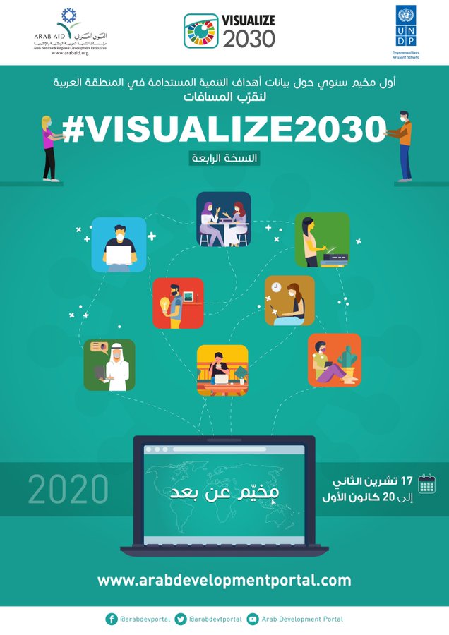 UNDPArabic's tweet image. سيشارك 100 شاب وشابة في #Visualize2030 هذا العام لتصور تداعيات جائحة #كوفيد_19 على التعليم والصحة وفرص العمل وغيرها من القطاعات. يمكنك التقديم من خلال هذا الرابط ٨ نوفمبر ow.ly/mu0v30rh0Tr @arabdevtportal