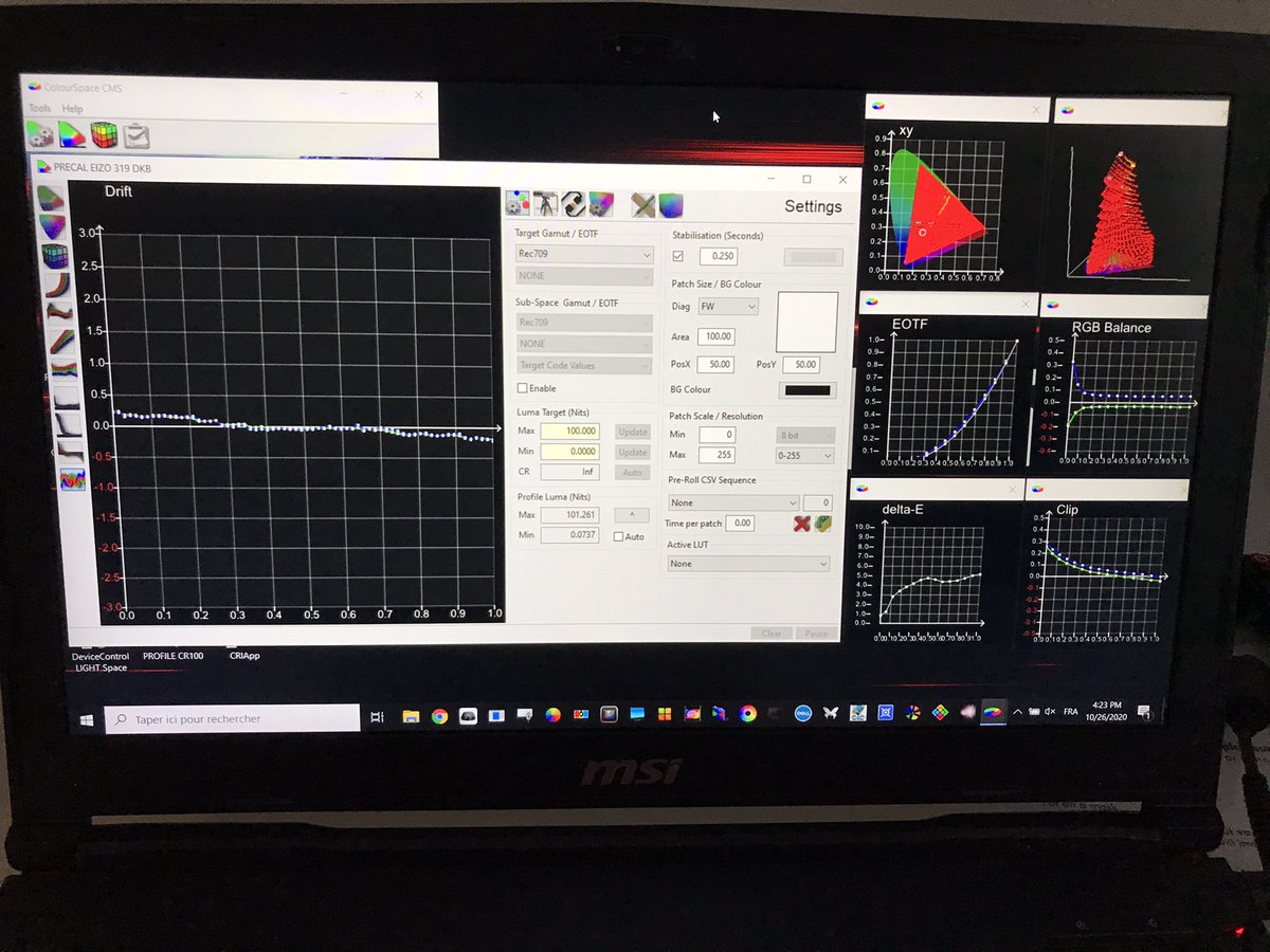 VHCCalibration's tweet photo. Calibrage ce jour dans une post prod d’un Moniteur Eizo CG 319X
Toujours de bon résultats avec ce moniteur
 #colorgrading #colorist #etalonnage #eizo #lightspace #colourspace #lightillusion #cr100 #colorimetryresearch #hdr #hlg #sdr https://t.co/rzcuRl0MDE