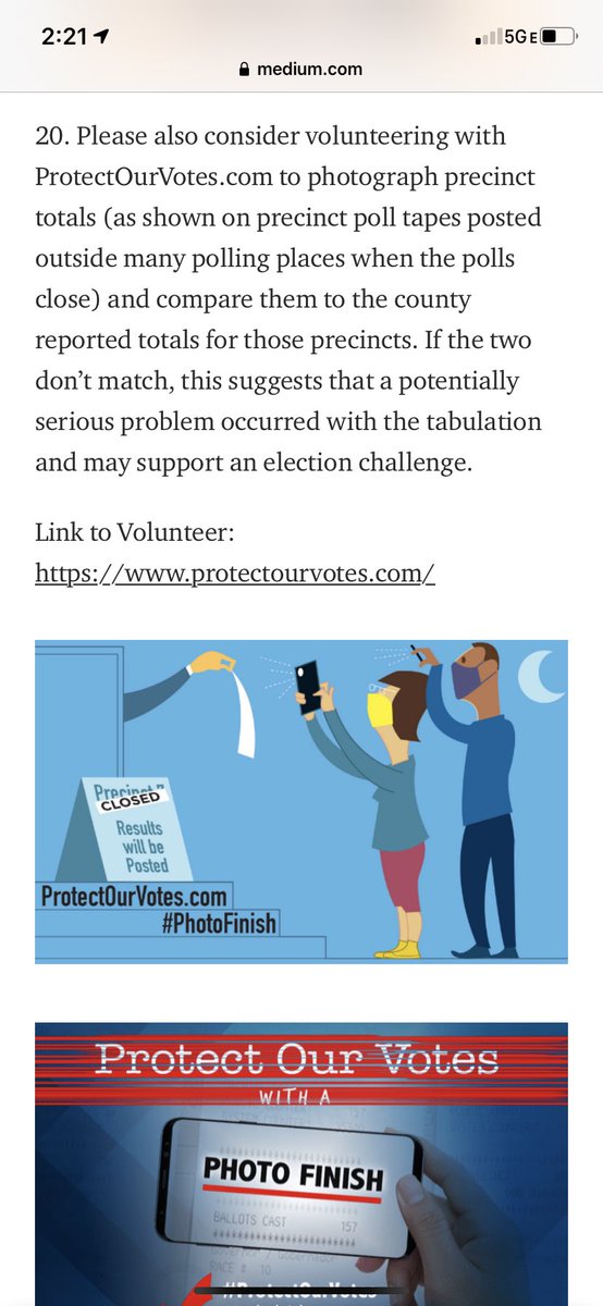 Volunteers photograph precinct results (as posted outside polling places after they close), upload to our uploader, and we then compare them 2 official results from the county tabulators. If there’s a discrepancy, it cld mean a problem w/ the county tabulator & we investigate.11/