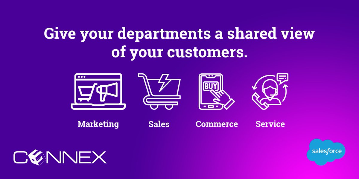 Give all your departments including #marketing, #sales, #commerce, and #service a shared view of your #customers with the @salesforce integrated #CRM platform.
#salesforce #connexsalesforce #implementation #salesforcetraining #salesforcesupport #cx #customerinsight #cctr https://t.co/qdZo2hoj5K