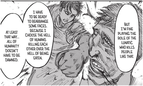 By the way, I’m pretty sure you also remember that this isn’t the only time when it’s mentioned Levi plays the role of a lunatic. And although the situation is slightly different there, this is still the same role: