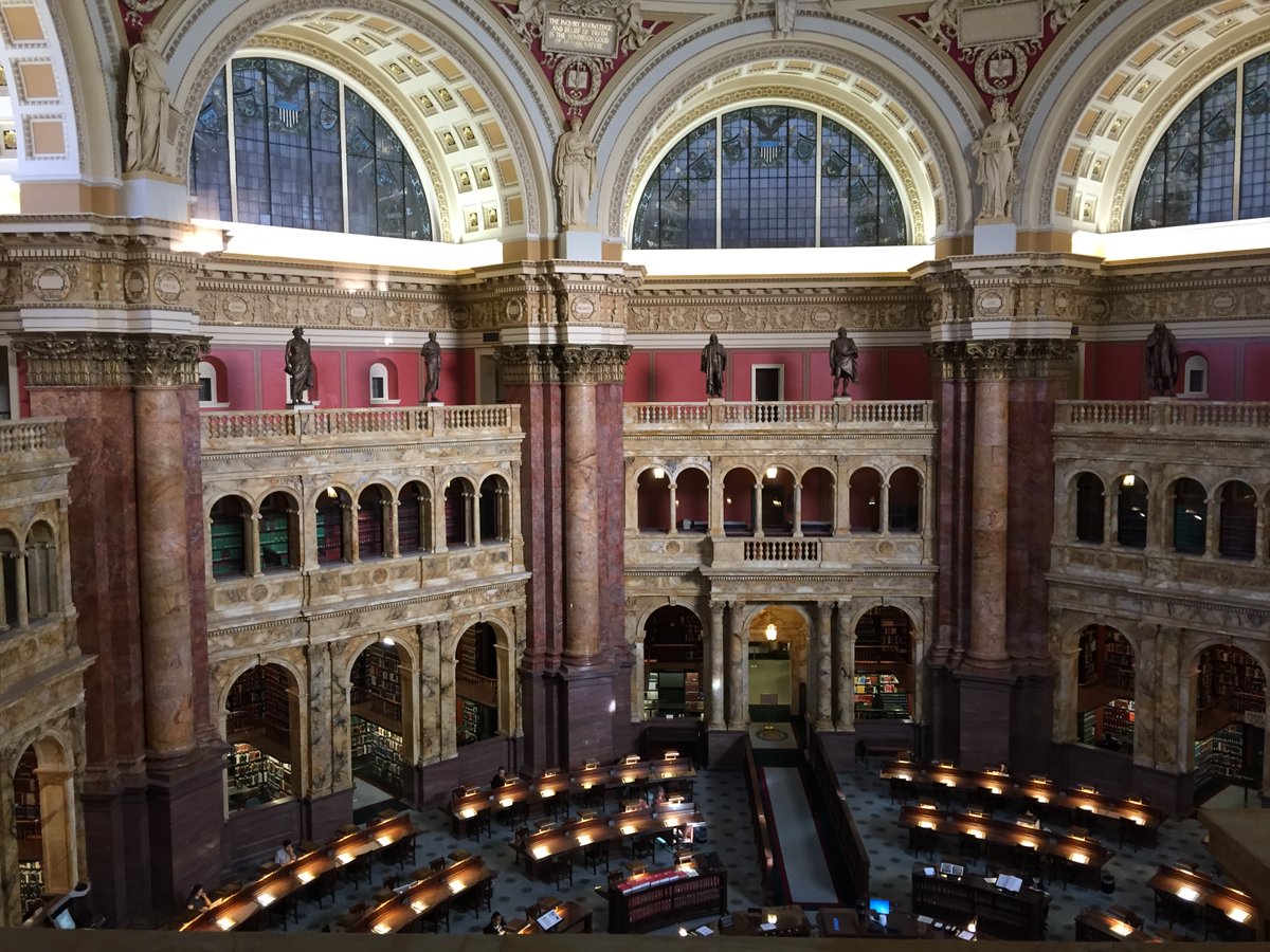 The main reading room in the Library of Congress.