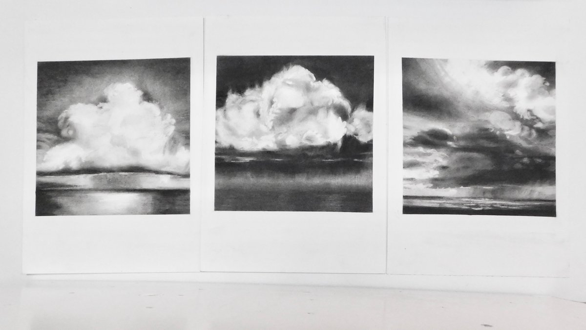 LynchGallery's tweet photo. Studio is filling up with my large scale sky sequence drawings. I have a lot to do but getting excited to see them all together.
.
.
#sophialynch #artist #skysequence #skywindow #storm #monochrome #largescaleart #charcoal #originaldrawings
#interiordesign #interiorstyling #artist https://t.co/zwWxlOeIRh