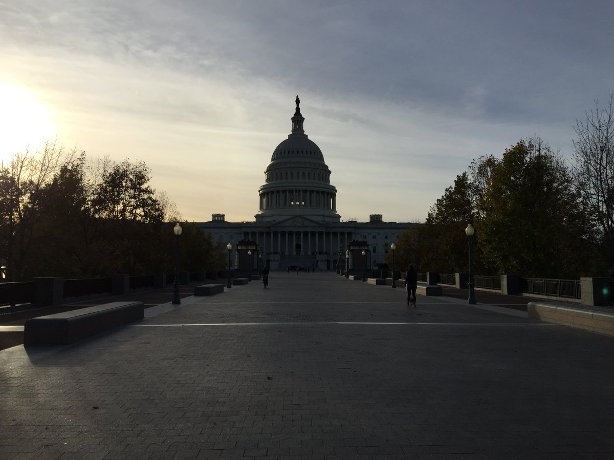 The Capitol Building at twilight.