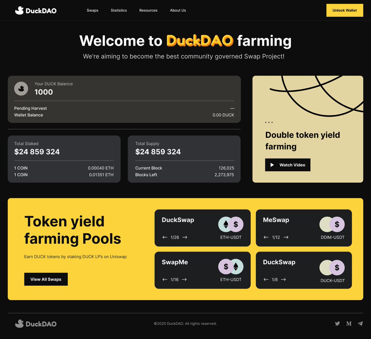 DLP is makeing good progress! Sneak Peak of the DLP Farming site🚀😎🐥

$DUCK will be massive 🔥

...just the beginning 

<a href="/dao_duck/">DuckDAO 🐣</a>
$DDIM

#Ethereum
#bitcoin
#dao
#DUCKDAO
