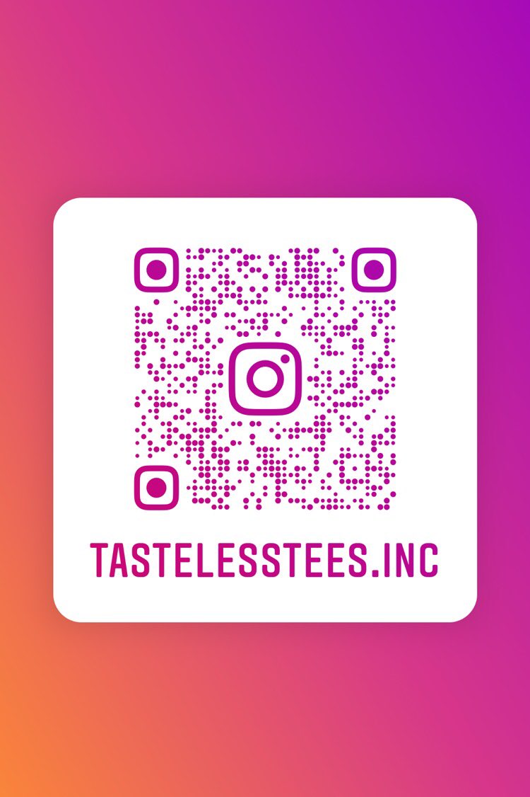 BrookeElize's tweet photo. Do your friends follow TastelessTees inc.??? Keep them in the loop, with the latest just let them scan thisππΈπ
β’
β’
β’
#merch #houston #houstonmerch #fashion #tastelesstees #dopedrops #LimitedEdition #crews #hoodies #tees #weeklydrops #newbrand #aestheticfits #fits #dopefits https://t.co/hxjy8NCGpO