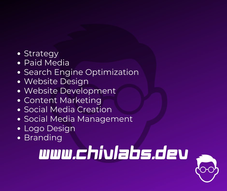chivlabs's tweet photo. Some of the essential services we provide.

#chivlabs #chivtech #chivsuite #supportlocal #lovelocalgp #Alberta #yqu #yyc #yeg #business #ITSolutions #website #marketing #ppc #advertising #socialmedia #strategy #branding #digital https://t.co/oKOWLc9dkG