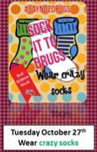 HeritageHS's tweet photo. Spirit week continues. Tuesday is "Say NO to Drugs" by wearing some crazy socks. Take pics and be sure to tag: #5800Family #RRW2021 #STANDHHS https://t.co/RCv9gstJv7