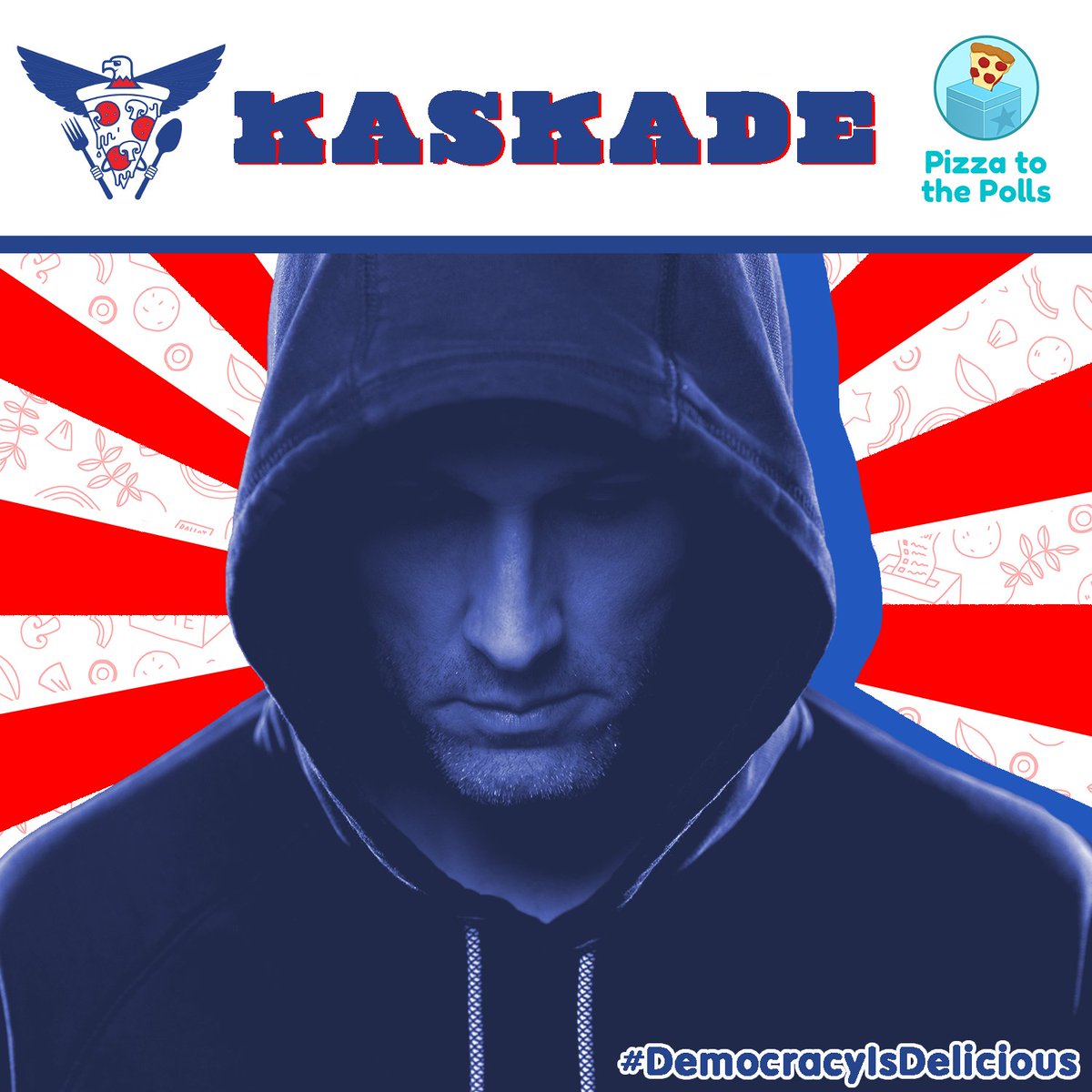 kaskade's tweet photo. I made a playlist for @PizzaToThePolls and @UberEats to play from their food trucks at polling places all across America this election season! Give it a listen while you head to the polls! https://t.co/5tOQzT3LJY #DemocracyIsDelicious https://t.co/9UmKf2IYi9