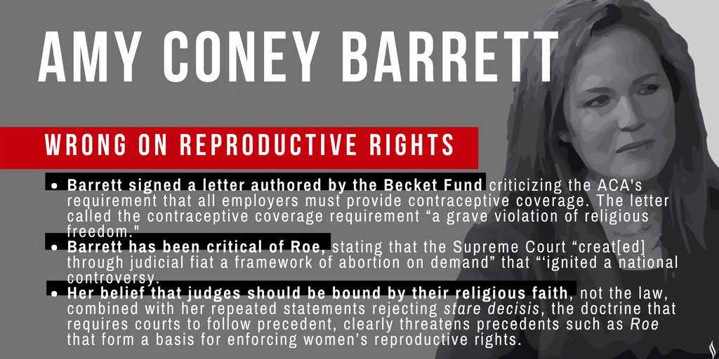 6/17Notable groups and organizations who have rejected  #SCOTUS nominee Amy Coney Barrett cont.Planned Parenthood Federation of AmericaSecular Coalition for AmericaCenterLink: The Community of LGBT CentersCOLAGEEquality CaliforniaFamily Equality CouncilFORGE, Inc.