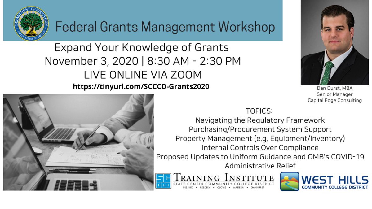 SCCCD_'s tweet photo. REGISTER NOW AT https://t.co/5HD7m4NrSn
FYI: OMB issued a final guidance to revise the Uniform Guidance (2 C.F.R. Part 200), as well as other regulations under Title 2. These new revisions are effective for new awards or modifications to existing awards as of November 12th, 2020. https://t.co/53loF3B95t