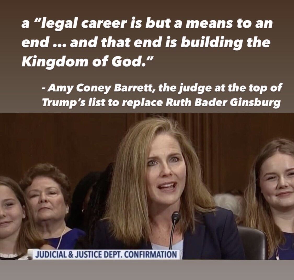 7/17Notable groups & organizations who have rejected  #SCOTUS nominee Amy Coney Barrett cont.GLBTQ Legal Advocates & Defenders (GLAD)GLSENImmigration Equality Action FundNational Center for Lesbian RightsNational Center for Transgender EqualityNational LGBT Bar Association