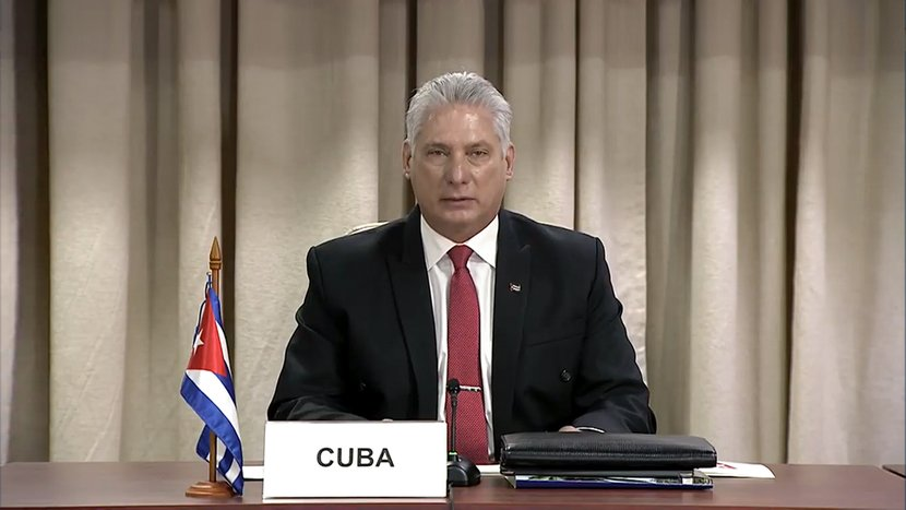 CubaMINREX's tweet photo. Intervención de Miguel Mario Díaz-Canel Bermúdez, Presidente de la República de #Cuba🇨🇺, en la ceremonia virtual de inauguración del Trigésimo Octavo Periodo de Sesiones de la #CEPAL.

Texto íntegro vía 👉 https://t.co/BBz0RDLtlU https://t.co/BKNzim5WpP