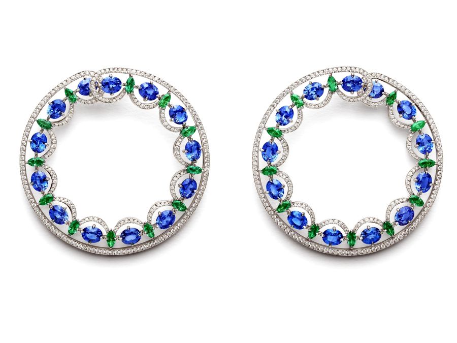 From the Chopard lace collection, I don't know how they get emeralds and sapphires to work so well, but they do.