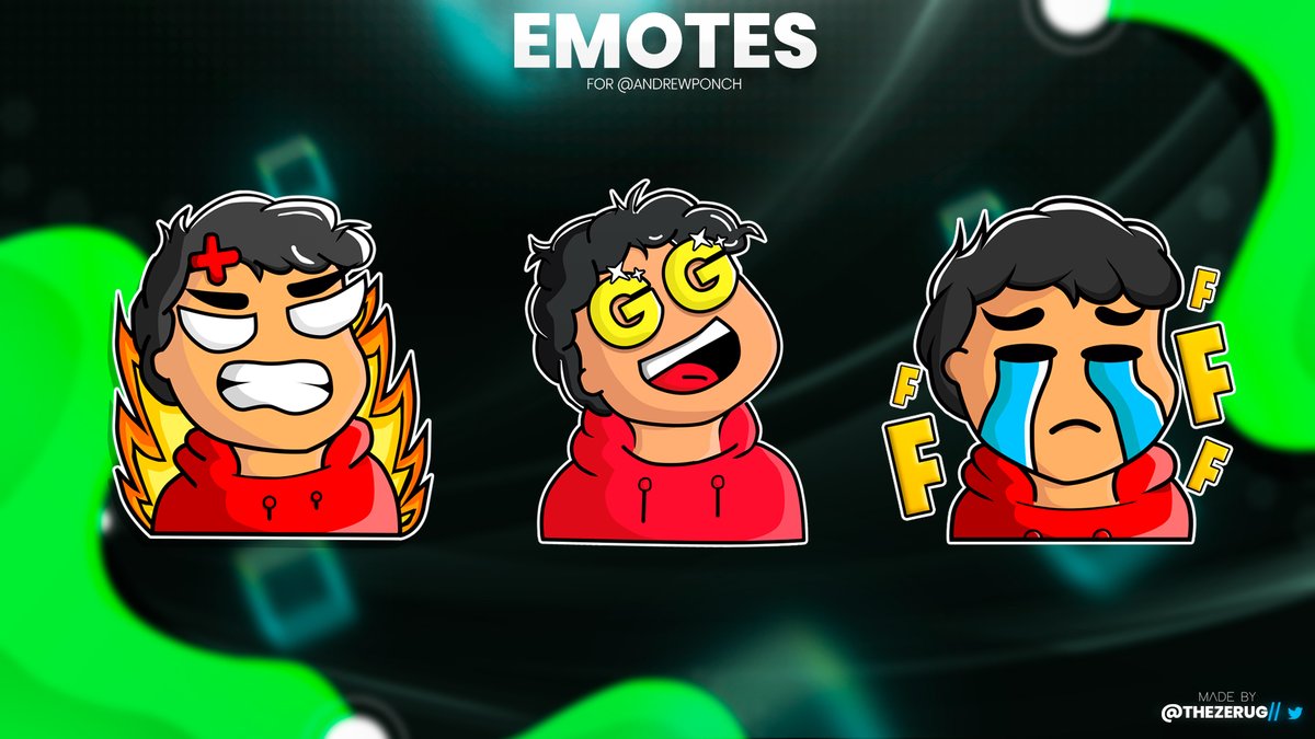 Mis primeros emotes para <a href="/andrewponch/">tu cursi favorito</a> 
♥️ y 🔁 se agradecen un montón!🤗✏️
Si estas interesado en algún diseño no dudes en enviarme MD📩⚠️
Se agradecen sus opiniones!🥰