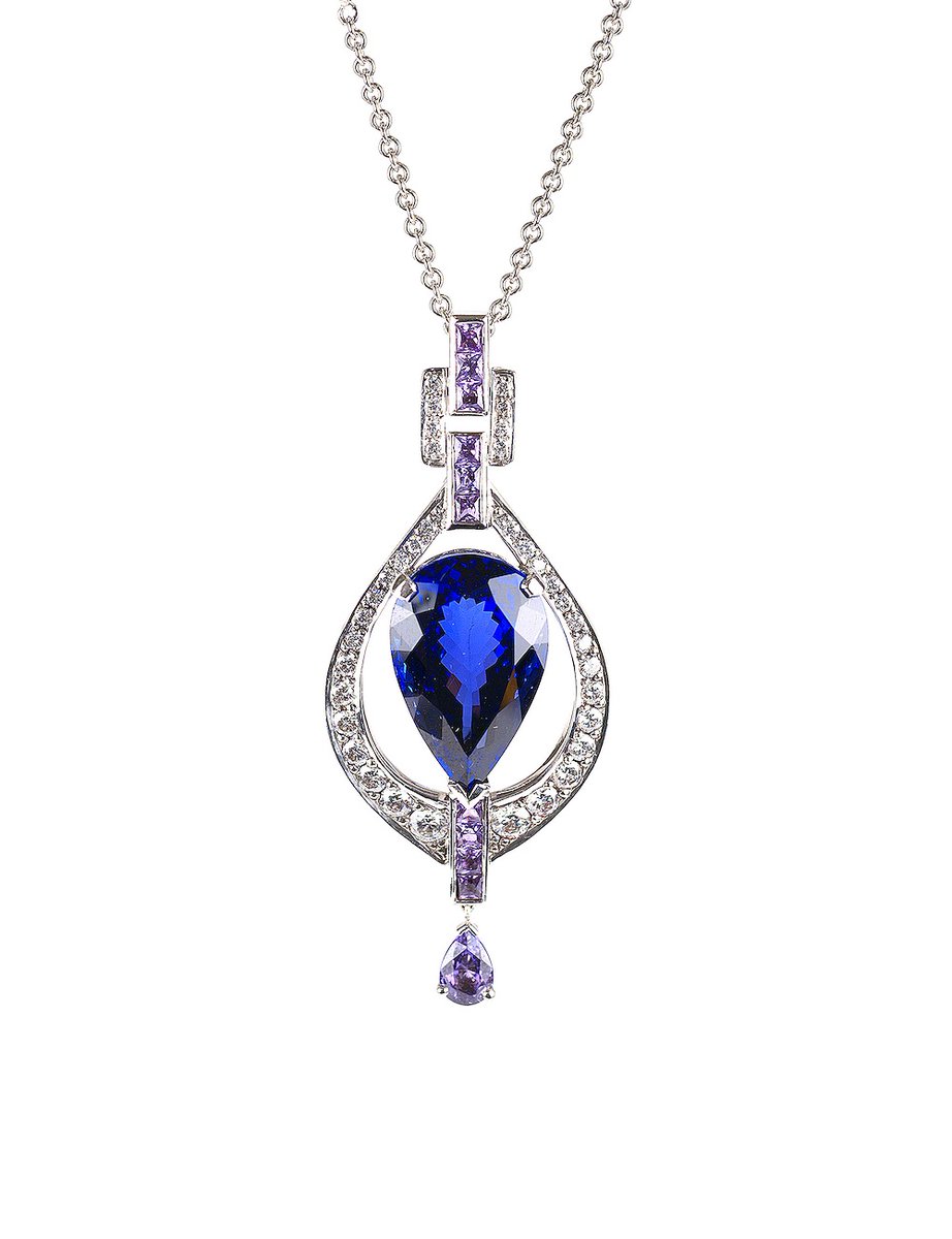 From Howard, a lovely tanzanite drop that looks like it has an intaglio feather in it?