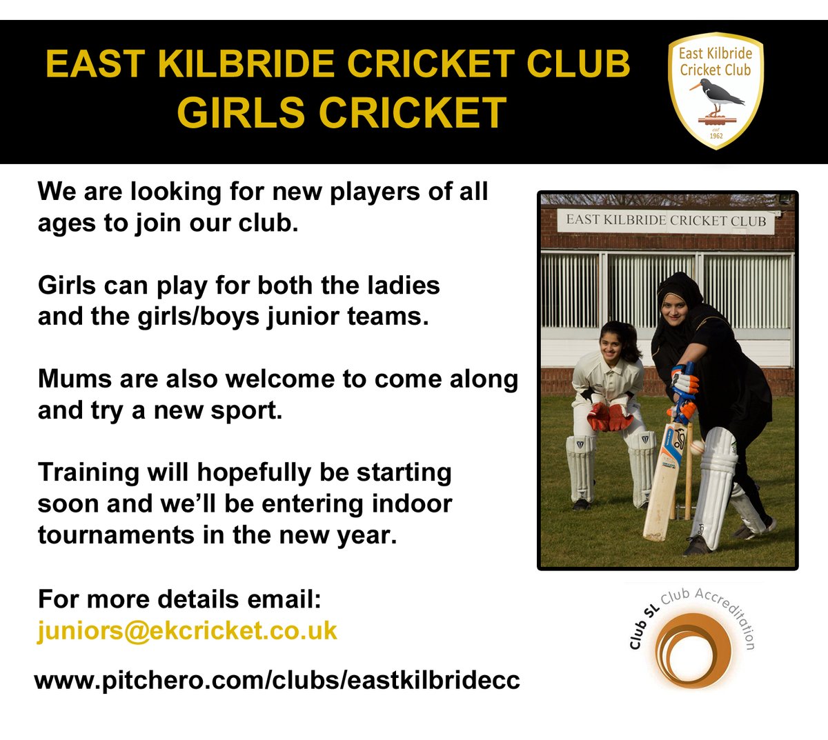 ekcricket's tweet image. This week is South Lanarkshire's Active Girls Week and EKCC are looking for Girls &amp;amp; Ladies to come and Join us!   @ActiveGirlsSL   @ActiveSchoolsSL  @SASB_PE  @CS_Development