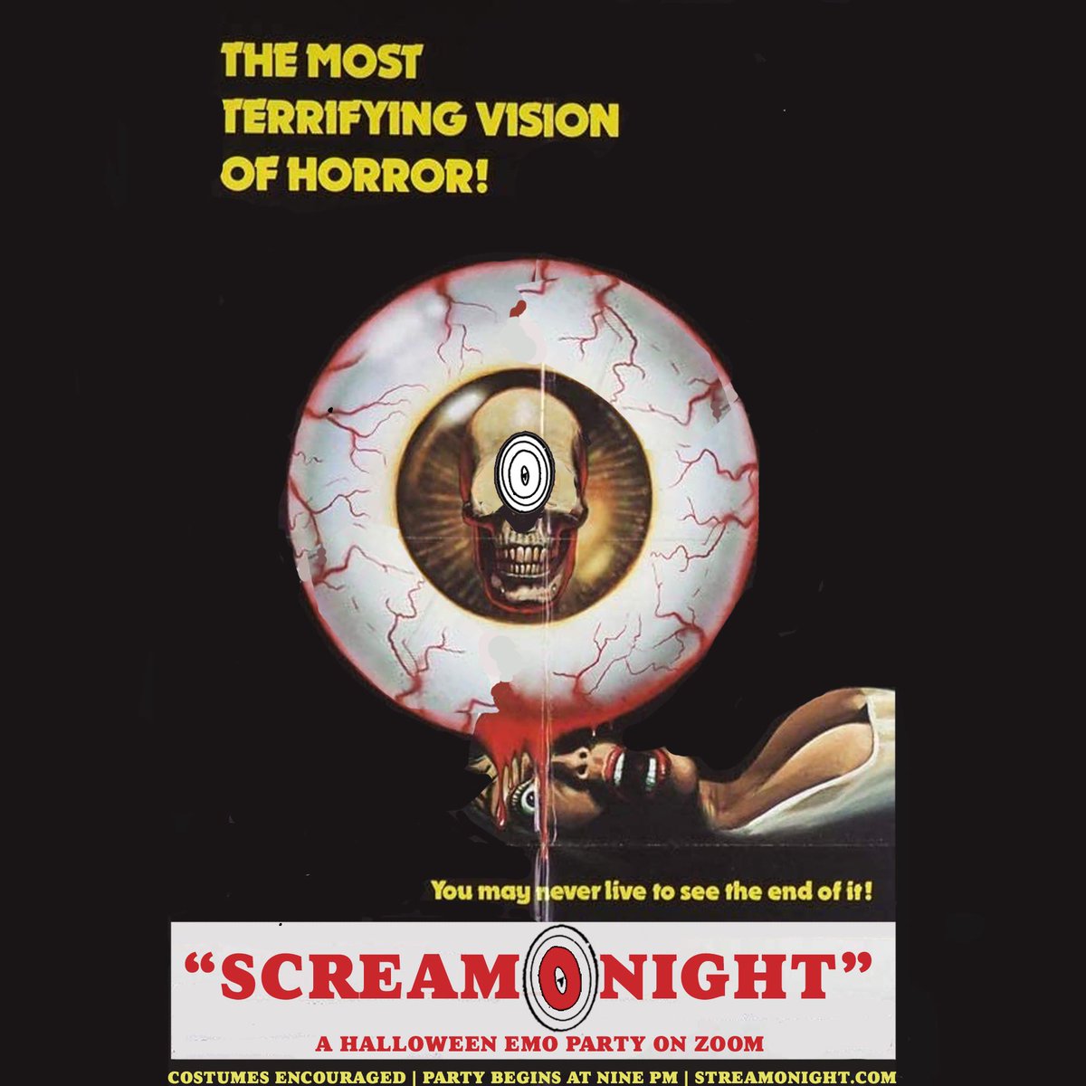 streamonight's tweet image. Come get spooky w/ us this SAT 10/31 for our special SCREAMONIGHT on halloween 👻! Costumes are encouraged + we will 🅱️ awarding prize $ to the best costume! 

9pm CT • 10/31 • streamonight.com  

&amp;amp; yes, we will also be doing our usual #JimmyEatWednesday Wed 10/28 🧡