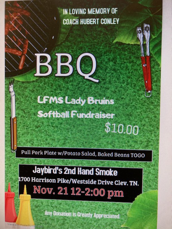 Come out on November 21st to buy some BBQ and support our Bruins! ⬇️⬇️⬇️