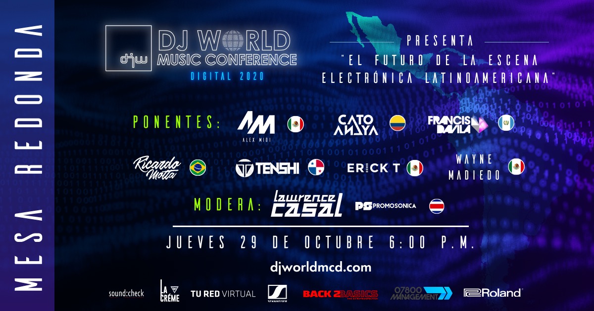 Este jueves a las 6pm, hora de México, estaré participando en la mesa redonda “El Futuro De La Escena Electrónica Latinoamericana” junto a varios Dj's destacados de la región. Puedes reservar tu espacio ingresando a la página djworldmcd.com de la <a href="/DjWORLDMC/">DJ World MC</a>