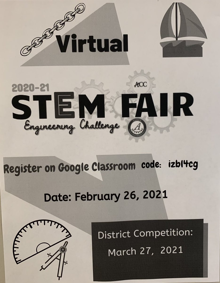 NRJHAdvanced's tweet photo. Are you interested in participating in Alvin ISD’s Virtual STEM Fair? Join the google classroom to see all the details! https://t.co/W2PrRQaan2