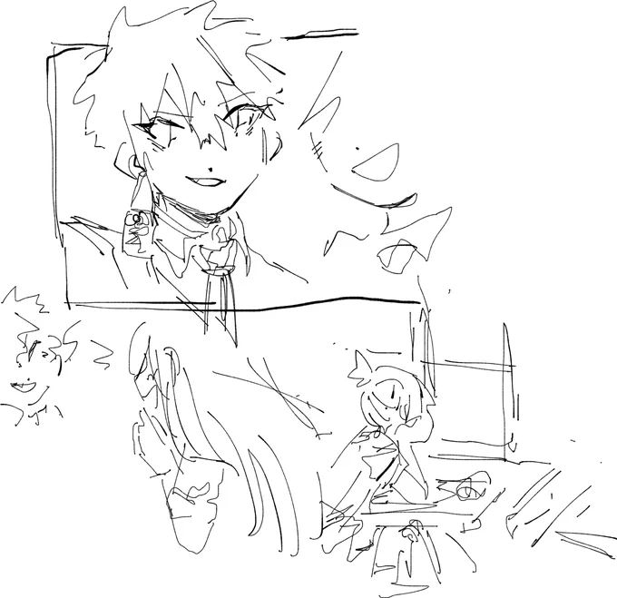 the "mitsuba lives and he and kou become childhood friends and now theyre in high school and kou is suddenly popular cuz hes handsome thus he gets swarmed by bunch of ppl and love confessions while mitsuba has a crush on him but like what is social skills" au
#mitsukou 