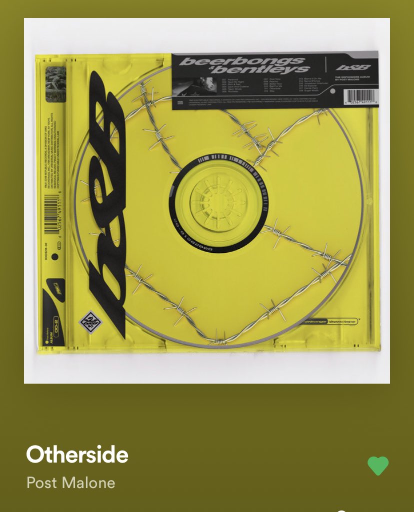 track eleven “otherside”again another overlook post malone song in general I feel and it’s good cool down from the party songs this represents dark post really well whilst also again keeping it catchy with the hook