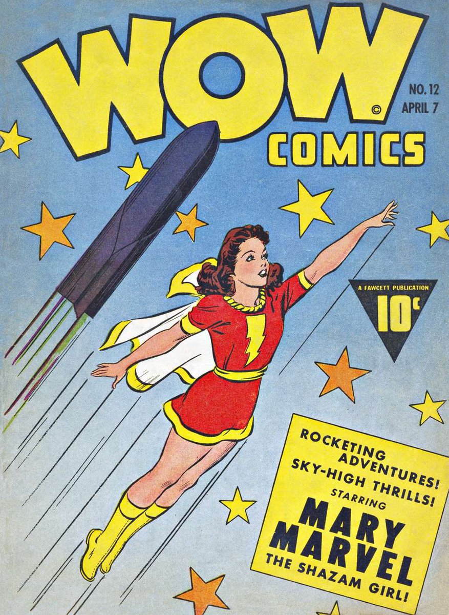 Mary shared the same wholesome values and cartoony style as the rest of the Shazam strips and was a hit, having several solo strips as well as her team-up roles. After the disastrous lawsuit from DC in 1953, Mary vanished with her family.But Otto Binder did not. Remember him.