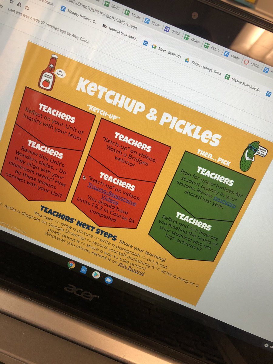 mtaylor422's tweet image. Teacher #agency in Professional Development. Choose your “ketchup” items and then choose your “pickle” items. With this time, I created a resource for our teachers to meet the needs of ALL learners during math. #cbcsd  #cvpyp @AmyGlime